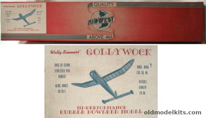 Midwest Wally Simmers' Gollywock - 32 inch Wingspan Class C Stick Model, S-1 plastic model kit